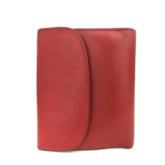 Gucci Red Leather Bi-fold Wallet with Engraved 'GUCCI' Horseshoe Accent - Picture 7 of 7